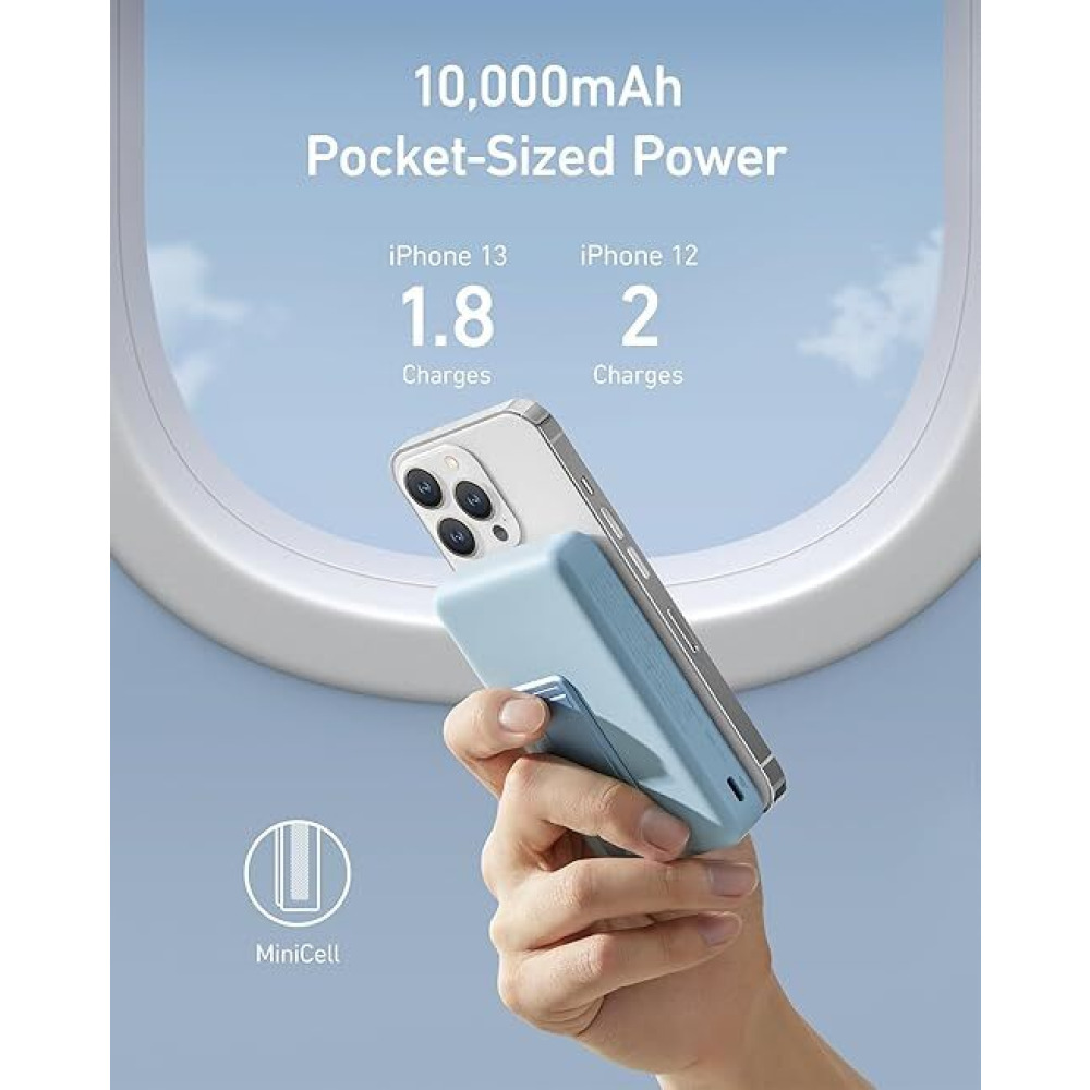 Anker, Magnet power bank 633 MagGo, 10000mAh, Blue - 2