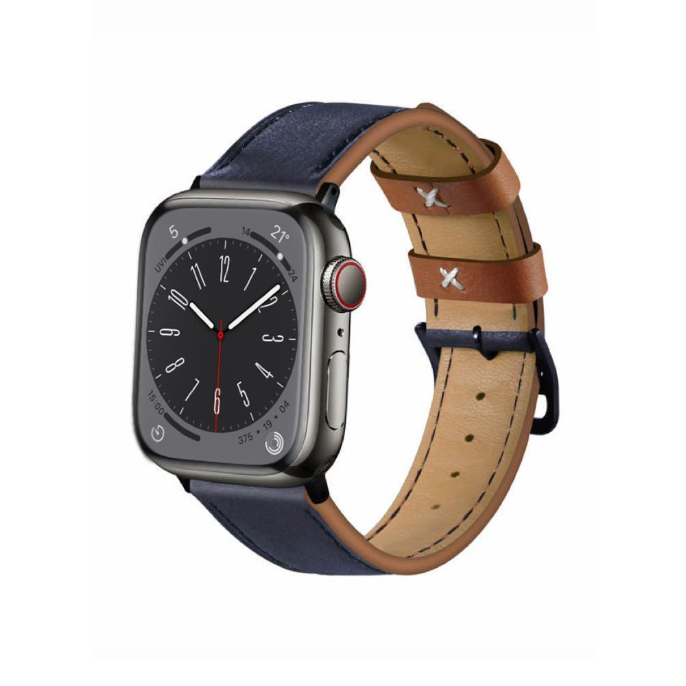 Perfii Genuine Leather Replacement Band For Apple Watch 41/40/38mm Series 8/7/6/5/4/SE - 2