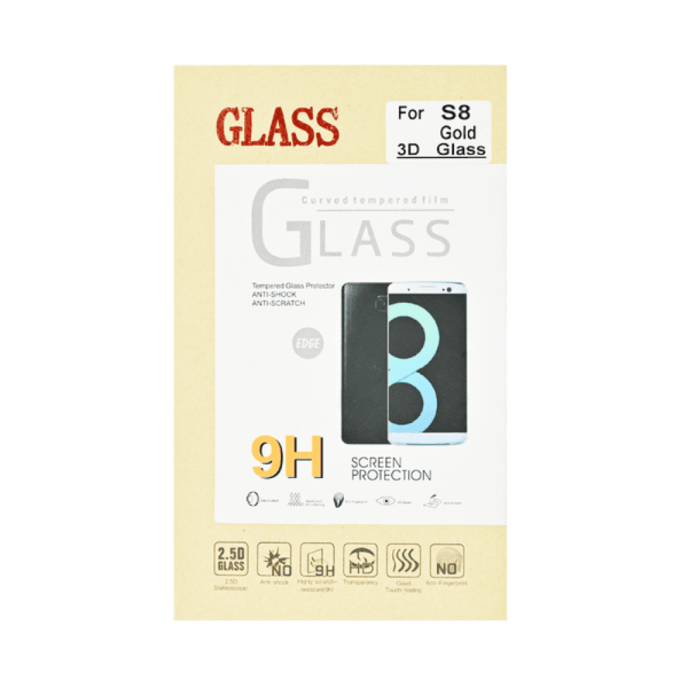 Tempered Glass Screen Guard Galaxy S8 Gold - 1