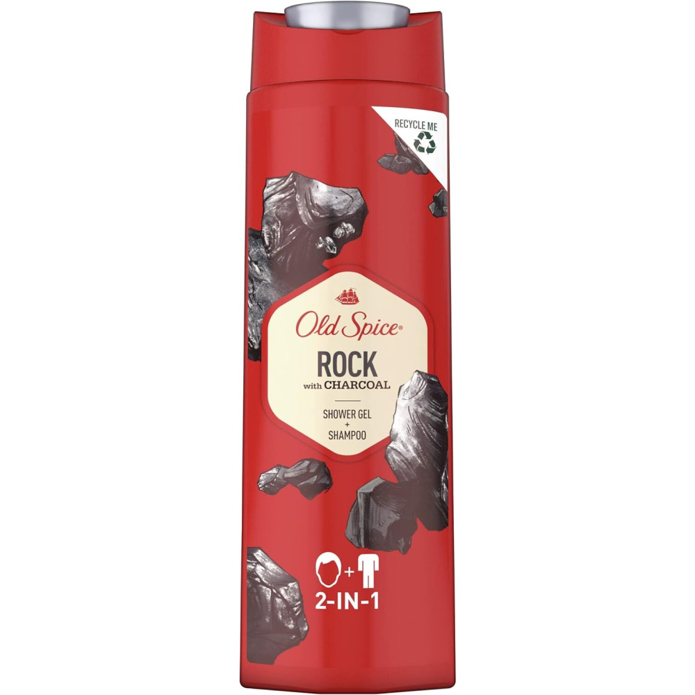 Old Spice Shower Gel + Shampoo, Rock, 2 in 1, 400ml - 1
