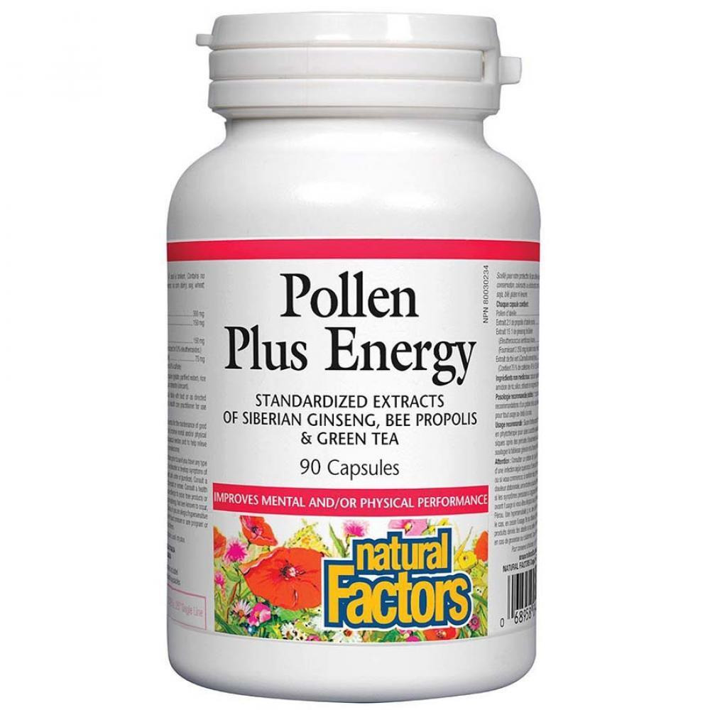 Natural Factors Pollen Plus Energy, 90 Capsules - 1