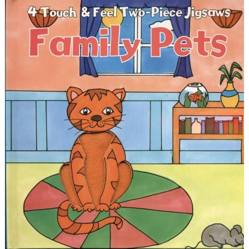 4 Touch and Feel Two-Piece Jigsaws - Family Pets - 1