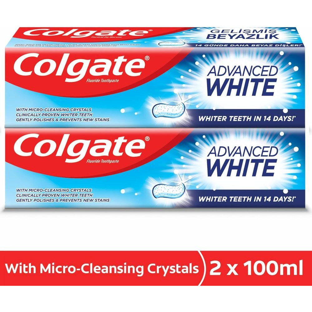 Зубная Паста Colgate Advanced WHITE — 2 X 100 мл - 1