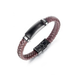 LEE COOPER Men's Stainless Steel Black\/Brown Bracelet - LC.B.01362.751 - 1 miniature