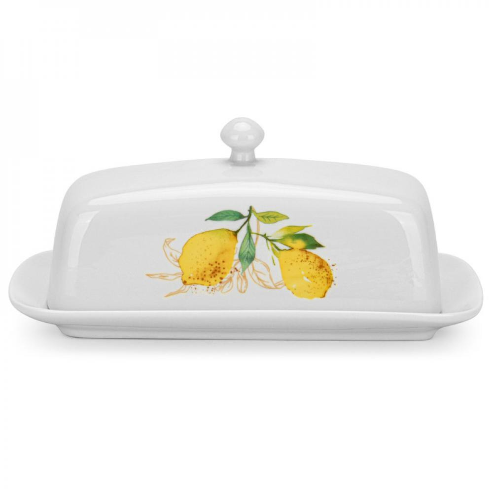 Fissman Butter Dish 20.6x10.7x7.6cm Capri Series with Durable Porcelain - 1