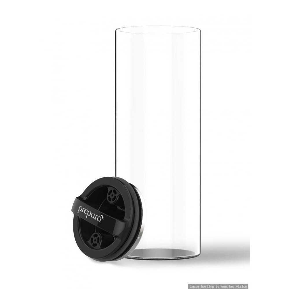 Evak Black Gloss Round Storage Container with Compact Handle Large - 3