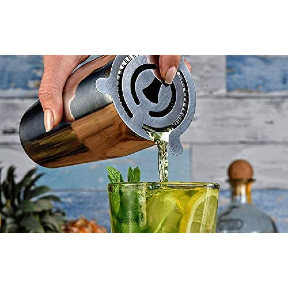 SOING / Bartender kit, 11-piece bar tool set with stylish bamboo stand, Silver - 6