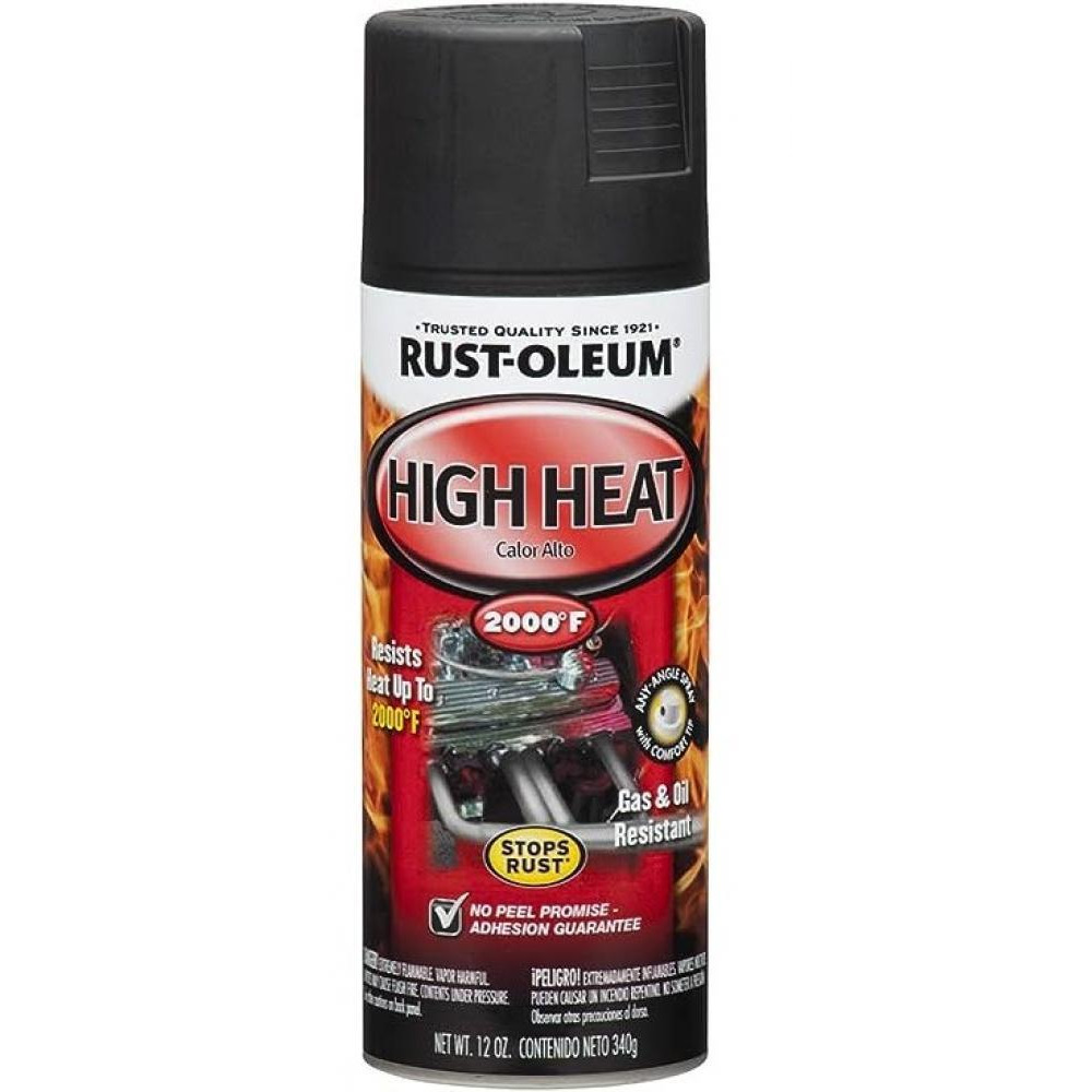RustOleum Auto High Heat Flat Black 12Oz - 1