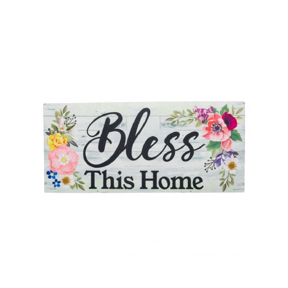Evergreen Shiplap Floral Bless This Home Sassafras Switch Mat - 1