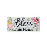Evergreen Shiplap Floral Bless This Home Sassafras Switch Mat - 1 miniature