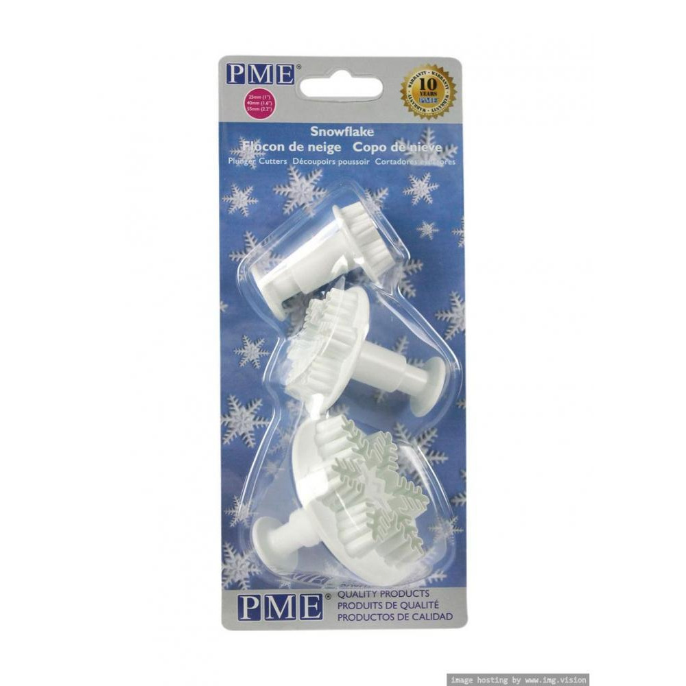 Pme Novelty Plunger Cutter S, M & L Snowflake Set Of 3 - 1