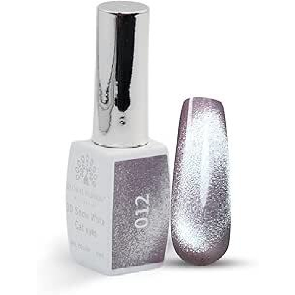 طلاء جل عيون القطة 3D Snow White من Global Fashion Professional 8ML - أظافر لامعة تدوم طويلاً، (012، 8 مل) - 1