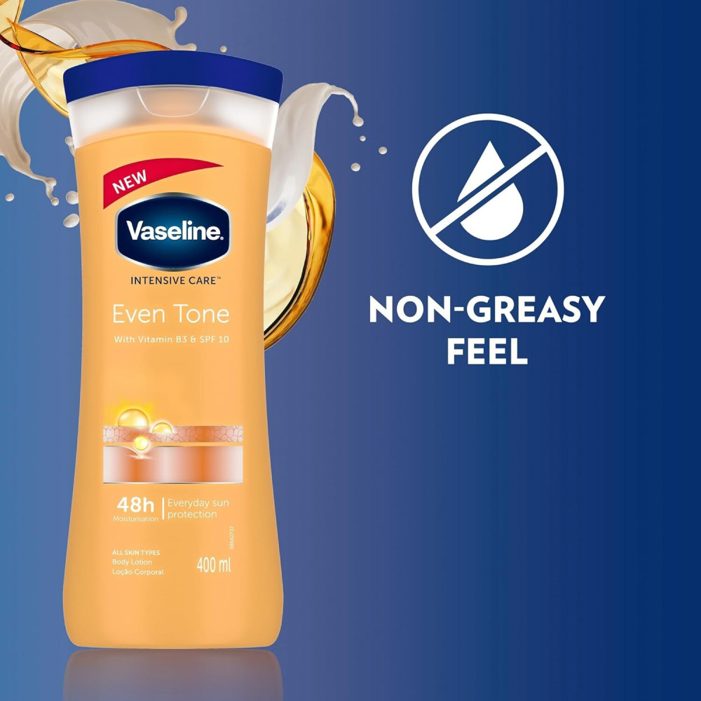 Vaseline, Intensive Care Healthy Even Tone Body Lotion with Vitamin B3 and SPF 10, 400 ml - 4