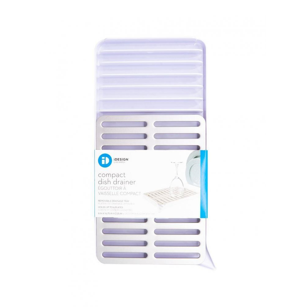 Inter design Austin Compact Dish Drainer Matte Satin  Matte White - 1