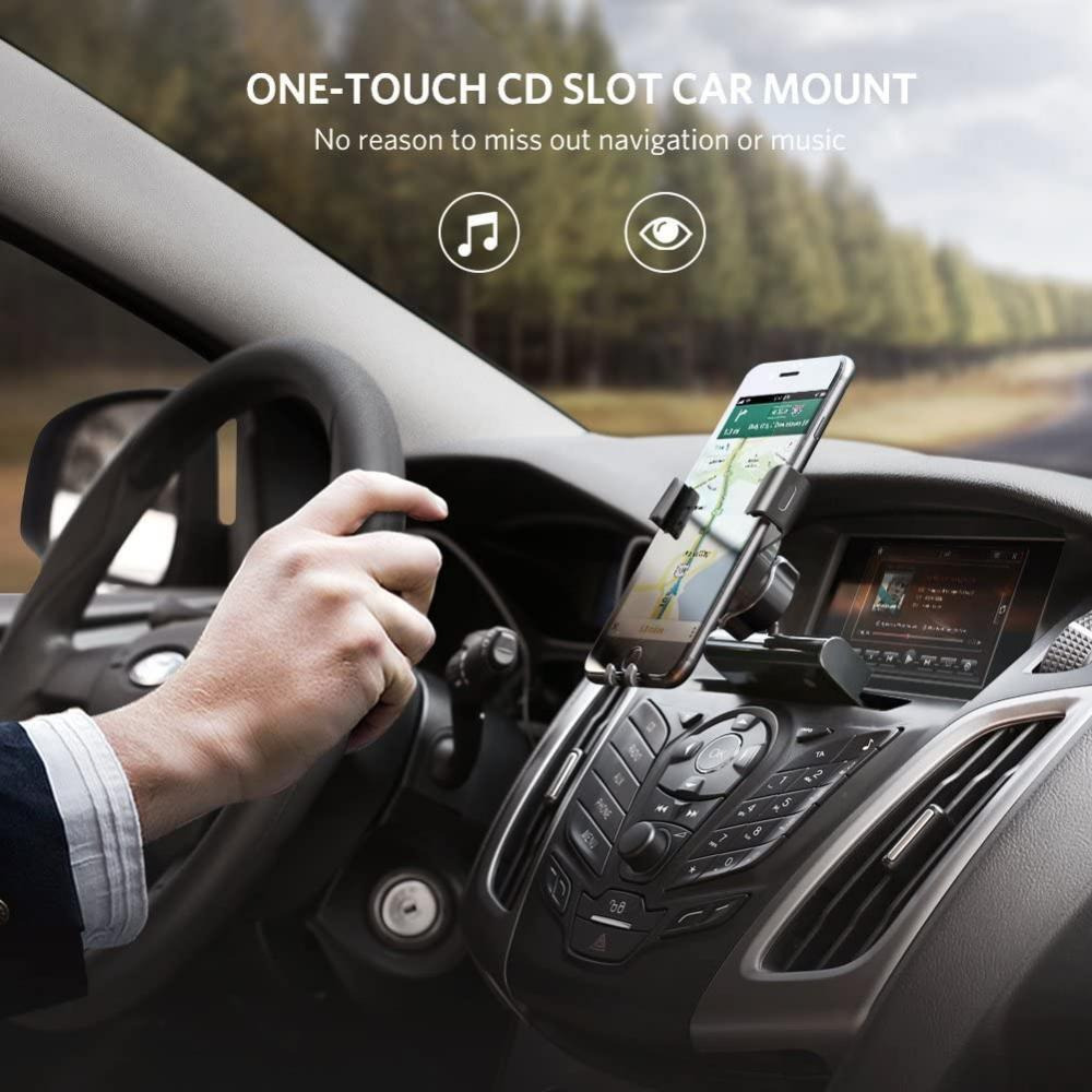 UGREEN / Car phone holder for CD slot, 360 rotation, Flexible clip, Gravity linkage mechanism - 3