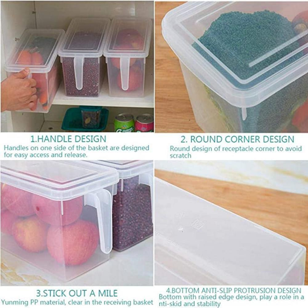 In-House / Food storage boxes, Freezer safe, Lids included, 3 pcs, 4.7 L - 2