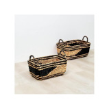 Homesmiths Medium Water Hyacinth Storage Basket L40 x W25 x H18 cm - 5 miniature