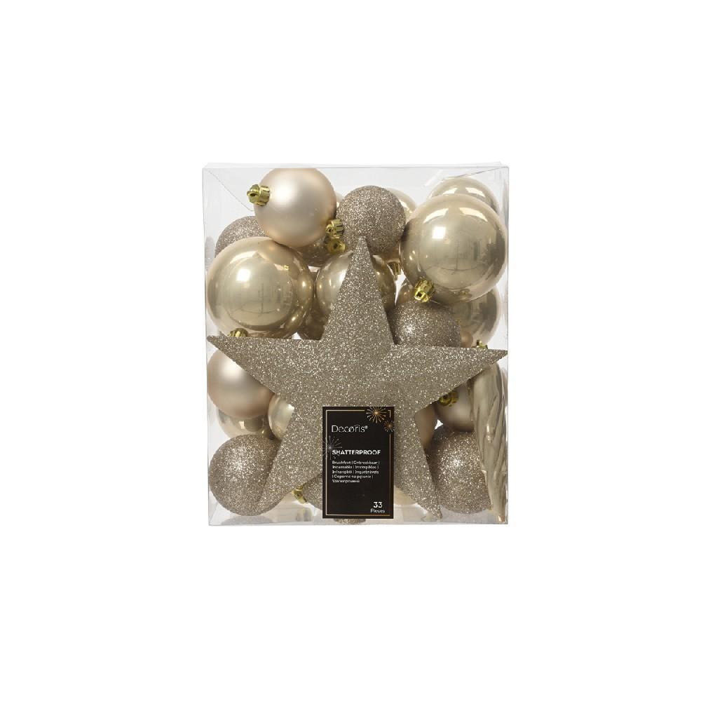 حلي Kaemingk Decoris غير لامعة ومقاومة للكسر، لامعة \& جليتر ميكس ذهبي لؤلؤي - 1