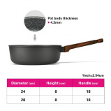 Fissman Deep Frying Pan Aluminum With Non-Stick Coating Capella Series With Induction Bottom Black/Brown 24cm - 2 miniature