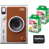Fujifilm Instax Mini EVO Brown Instant Camera Bundle with 2X Mini Twin Pack Instant Film - 1 miniature