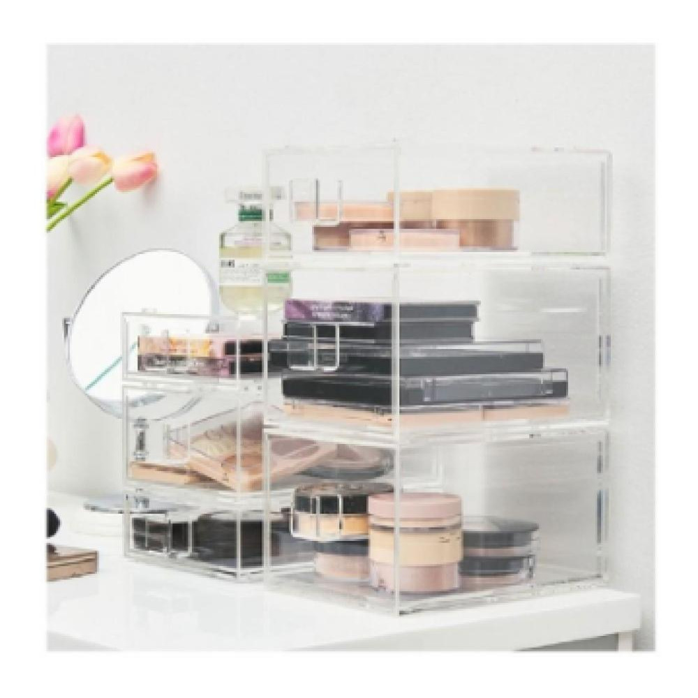 HS Vanity Stackable Acrylic Large Drawer Set of 2 Clear - 1