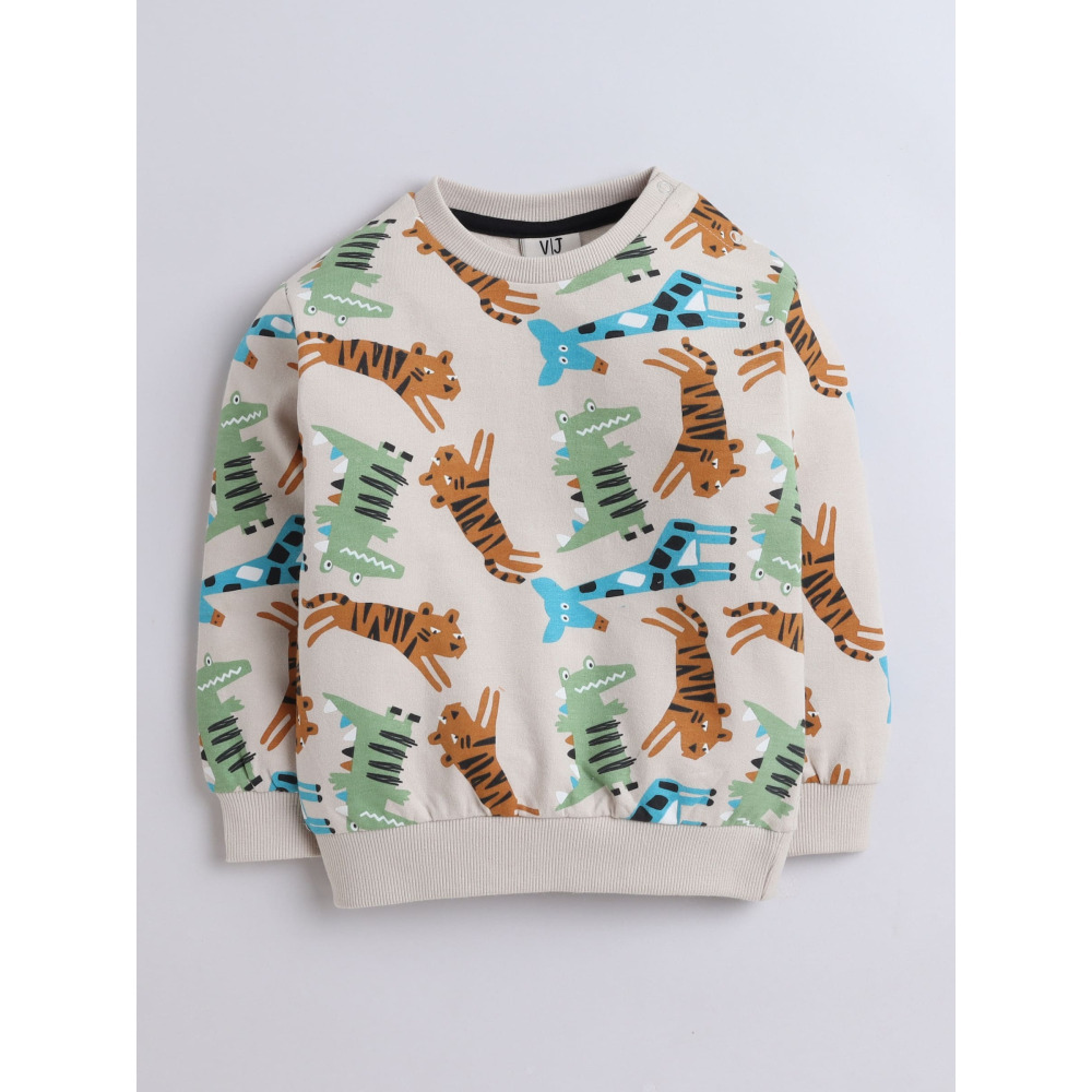 КОМПЛЕКТ ИЗ 2 Предметов: толстовка С ПРИНТОМ и Джоггеры для мальчиков (12-18 месяцев), бежевый - 6