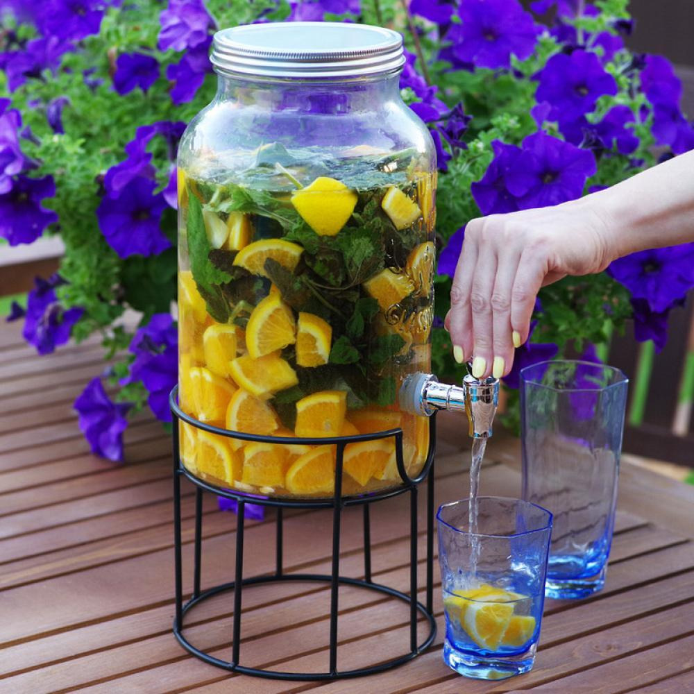 Fissman Beverage Dispenser 5.7 ltr With Stand Glass - 4