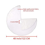 White Faux Fur Christmas Tree Skirt, 48 Inch Diameter Snowy Xmas Tree Skirt Decoration, Christmas Tree Mat with Soft and Fluffy Texture, Perfect Tree  - 1 miniature