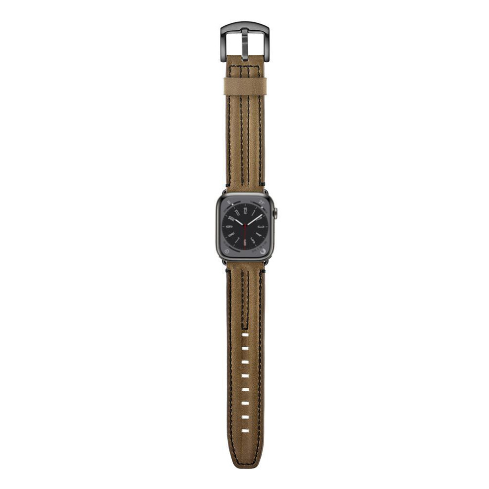 Perfii Humped Leather Replacement Band For Apple Watch 49/45/44/42mm Series Ultra/8/7/6/5/4/SE - 3