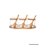 Трио Из Бамбукового Стакана Little Storage co С ПОДНОСОМ И ложкой - 1 miniature