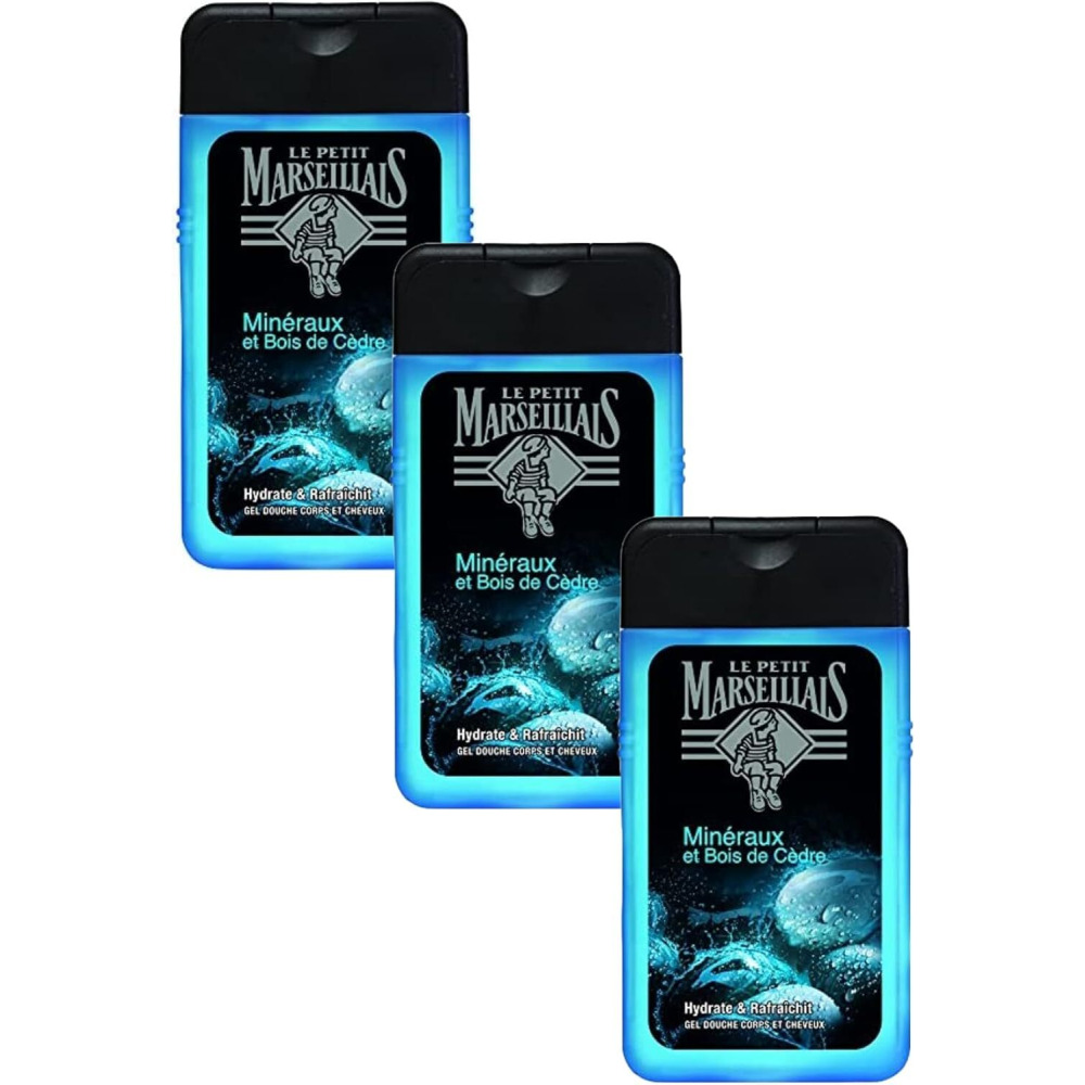 Le Petit Marseillais Shower Gel Body and Hair Minerals & Cedarwood 250ml – Pack of 3 - 1