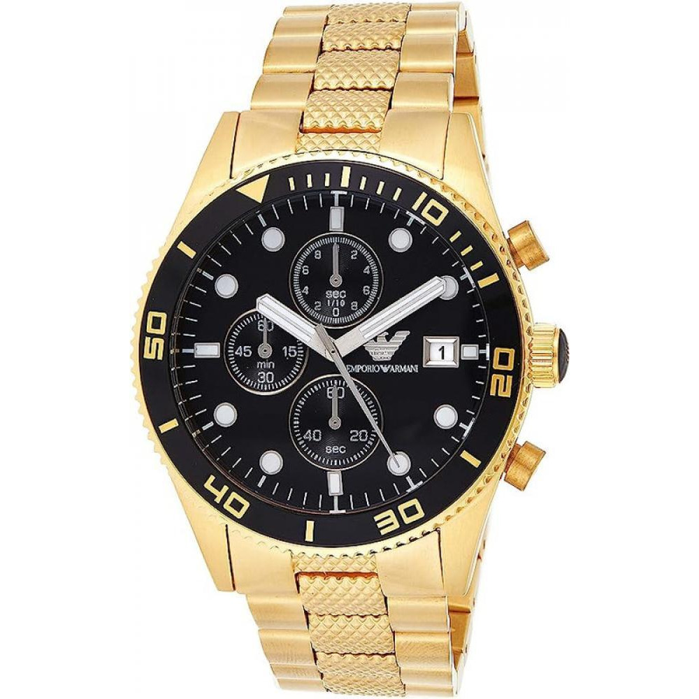 Emporio Armani Mens Quartz Watch, Analog Display and Stainless Steel Strap AR5857 Gold, 42 millimeters - 1