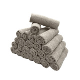 Towel BYFT Daffodil for face 30 x 30 Cm 500 Gsm 100% Cotton, Light Grey Stripe Diamond Dobby, Set of 24 - 3 miniature