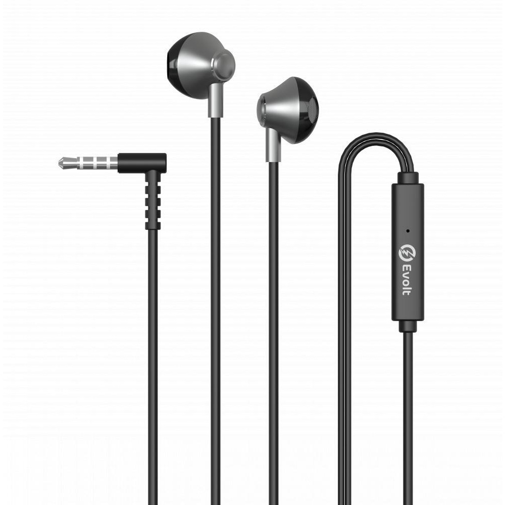Evolt WSH-700 Wired Stereo Headset with 3.5mm Connector BLACK with Snug fit Earbuds Design - 1