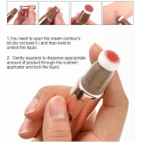 Mousse Liquid Blush For Cheeks Cream Face Blusher Stick with Sponge Palette Bronzer Highlighter Shape Moisturizing And Breathable Matte Finish H1 - 5 miniature