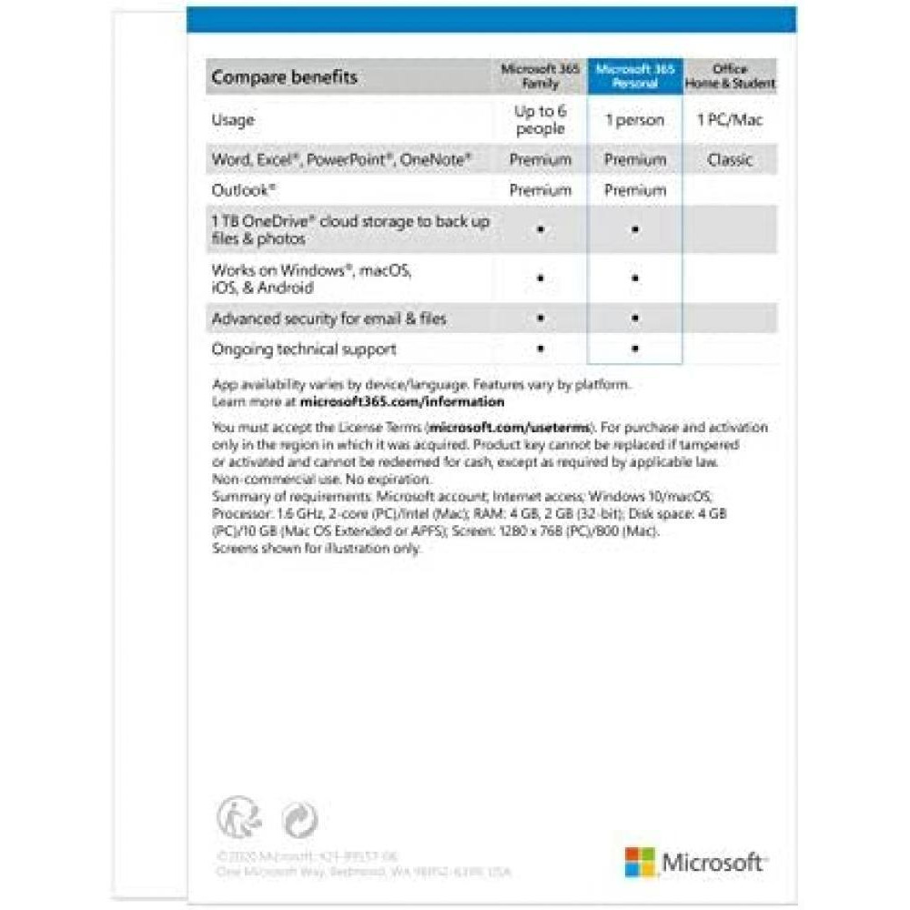 Microsoft 365 Personal - For Pc, Mac, Ios And Android, English Subscription, Middle East Version, 1 Year License For 1 USer - [Qq2-01011] - 3