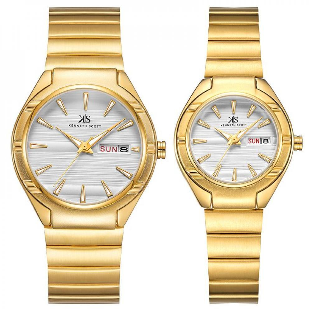 Kenneth Scott Analog Couple Watch - K22035-GBGW-G,K22035-GBGW-L - 1