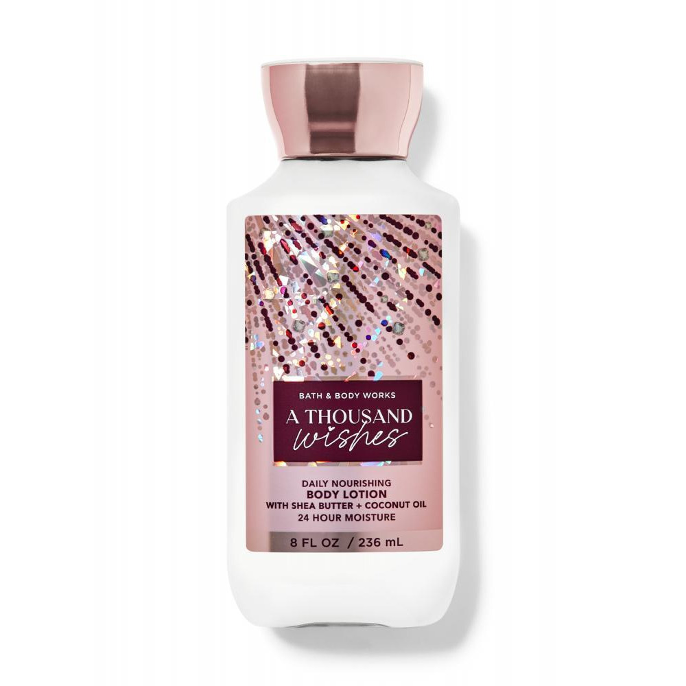 Bath and Body Works, Body lotion, A thousand wishes, Daily nourishing, Shea butter + coconut oil, 8 fl. oz (236 ml) - 1