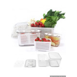 حاوية تخزين ثلاجة متوسطة الحجم من هومسميث مع سلة فواكه ذات طبقة مزدوجة - 7 miniature