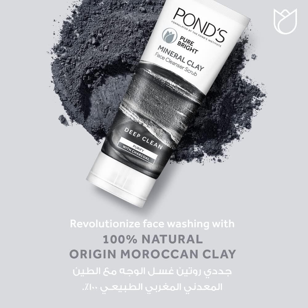 Pond's, Pure Bright Mineral Clay Face Scrub, Activated Charcoal and Niacinamide, 90g - 5