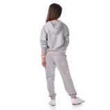 Girl's 2 piece Mil Set, Fullzipper Hoodie + Pants (13-14 yrs), Grey - 5 miniature