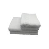 BYFT Magnolia Hand Towel 50 x 100 Cm Bath Towel 70 x 140 Cm 600 Gsm White G Dobby 100% Cotton Set of 4 - 1 miniature