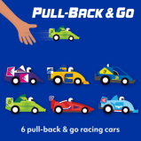 مجموعة سيارات السباق HINKLER Pull Back & Go Kit - 6 miniature