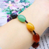 Браслет Из Натуральных Бусин С Кристаллами Чакры, Завязанный вручную - 2 miniature