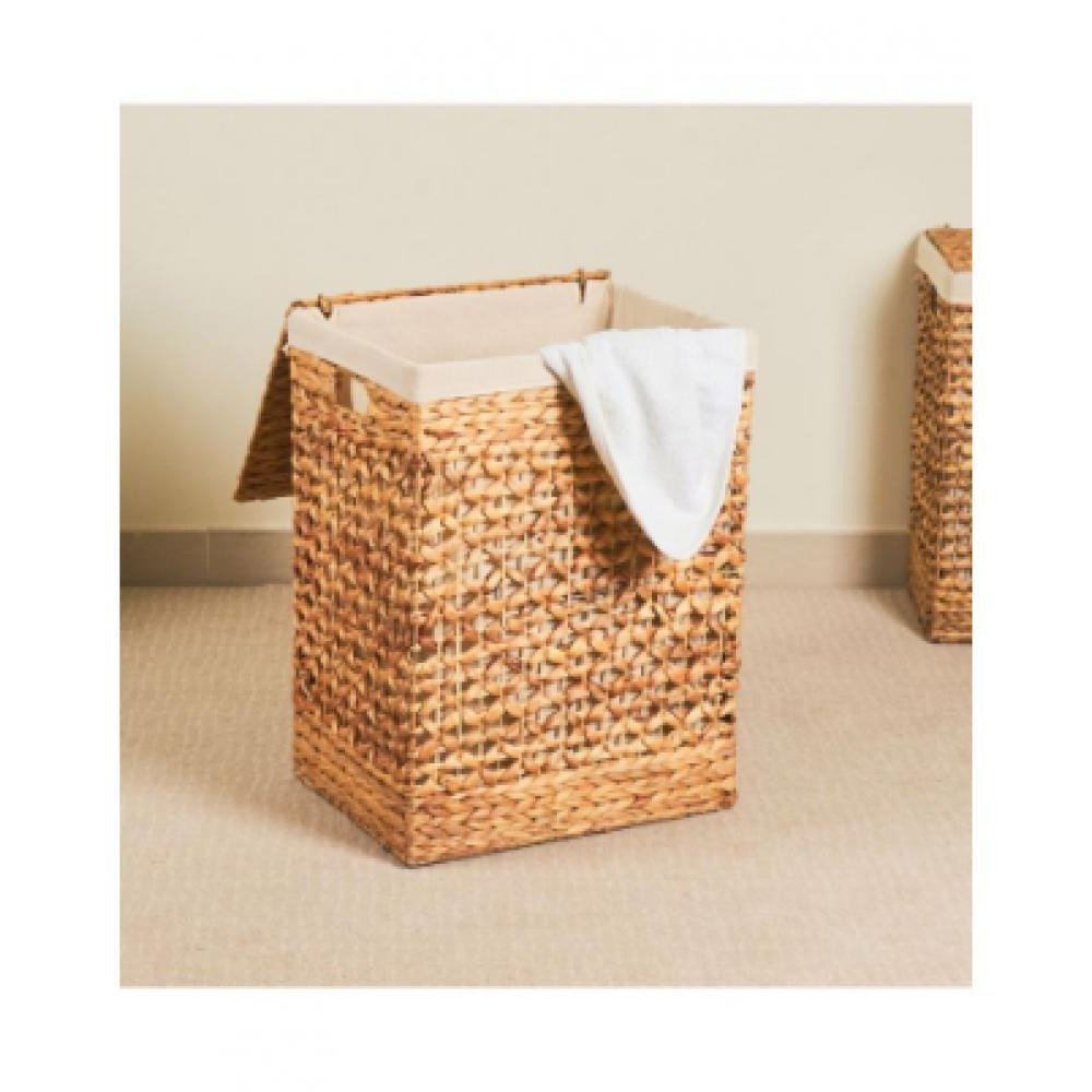 Homesmiths Natural Water Hyacinth Laundry Hamper With Liner Large - 3