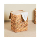 Homesmiths Natural Water Hyacinth Laundry Hamper With Liner Large - 3 miniature