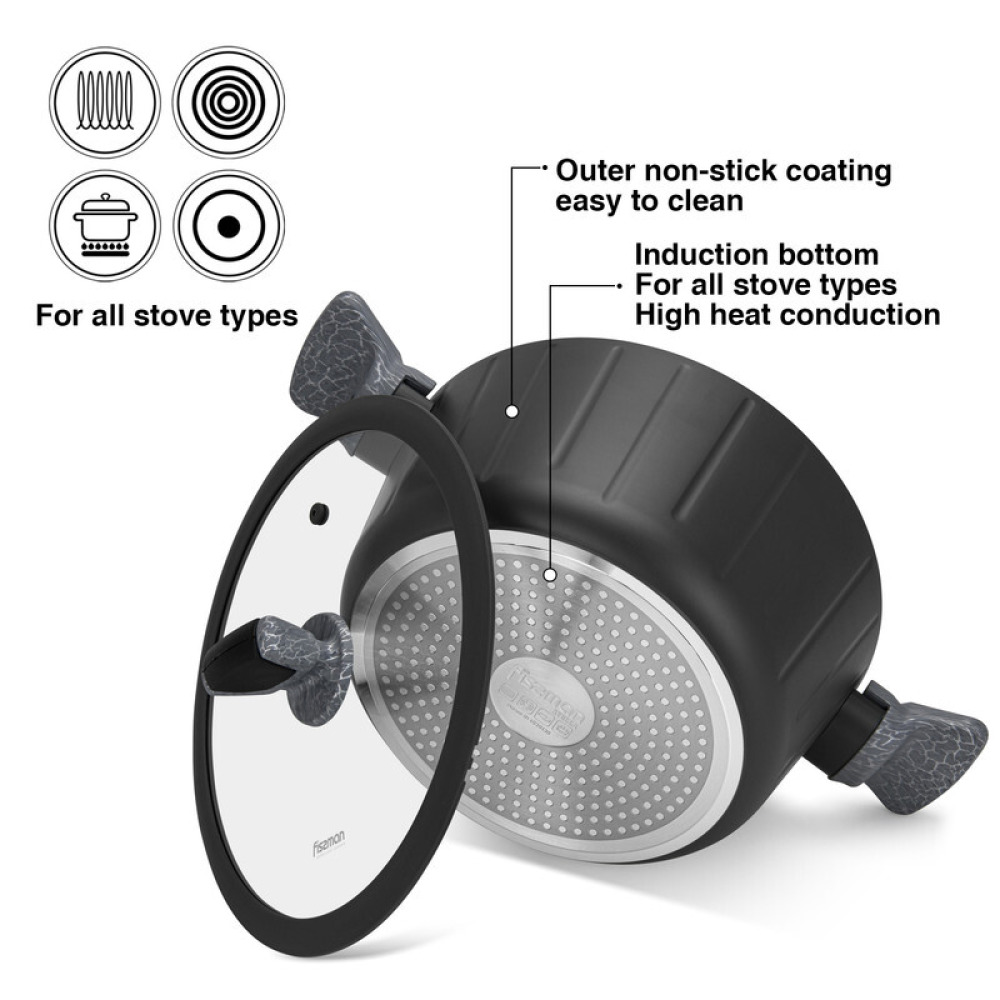 Fissman 11-Piece Cookware Set Stella Series Aluminum with Non-Stick Coating with Cooking Spoon And Turner - 4