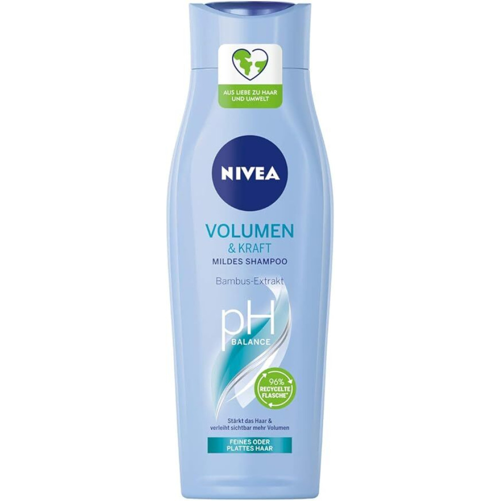 Nivea Volume & Strength Mild Shampoo, 250 ml - Nourishing & Volumising Shampoo with Bamboo Extract - Hair Shampoo for Visibly More Volume - 1