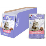 بلايسير، طعام رطب، للكبار، قطع مع سمك السلمون وسمك القد في المرق، 22*100 جم - 2 miniature