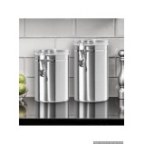 Oggi Stainless Steel 47oz Clamp Canister with Clear Lid - 2 miniature